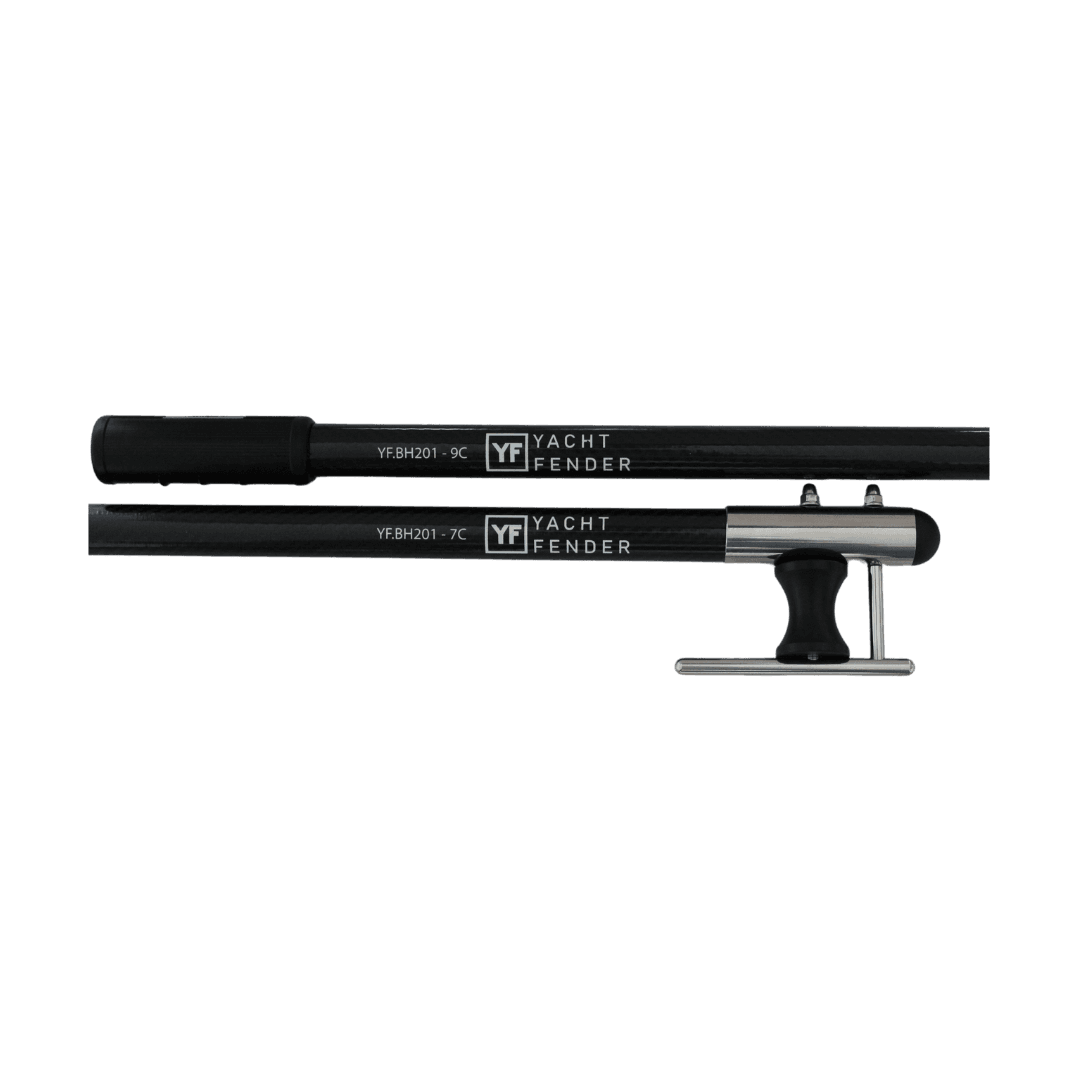 Insertable Carbon Boat Hook with Stainless Steel Head